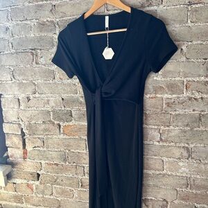 Pinkblush Black Midi Wrap Dress
